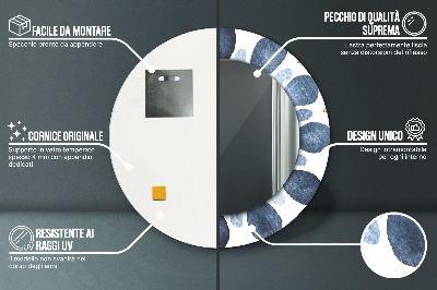 Oglinda rotunda imprimata Mandala de lună