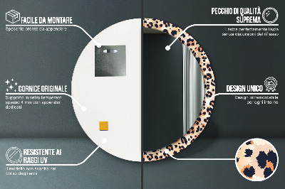 Oglinda rotunda imprimata Model sălbatic