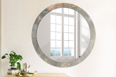 Oglinda rotunda rama cu imprimeu Beton de epocă