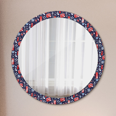 Oglinda rotunda rama cu imprimeu Simbolul londrei