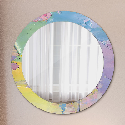 Oglinda cu decor rotunda Textura vopselei în ulei