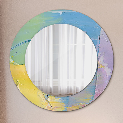 Oglinda cu decor rotunda Textura vopselei în ulei