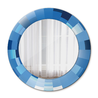 Oglinda rotunda imprimata Rezumat albastru