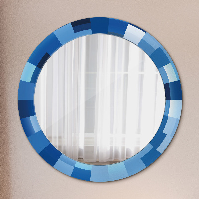 Oglinda rotunda imprimata Rezumat albastru