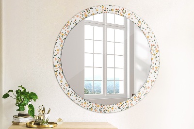 Oglinda cu decor rotunda Flori dulci mici