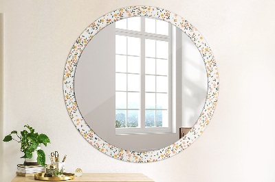 Oglinda cu decor rotunda Flori dulci mici