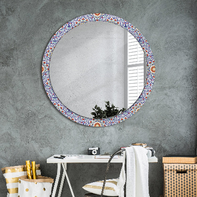 Oglinda cu decor rotunda Compoziție colorată orientală