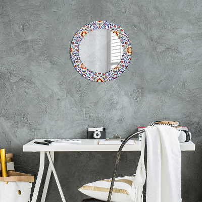 Oglinda cu decor rotunda Compoziție colorată orientală