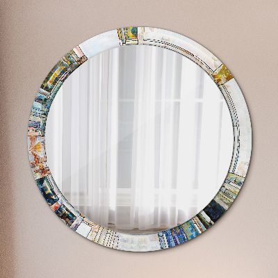 Decoratiuni perete cu oglinda Fereastră abstractă de vitralii