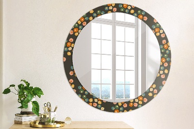 Oglinda cu decor rotunda Puncte de flori