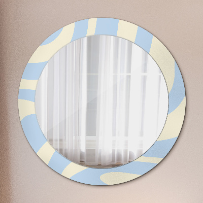Oglinda rotunda rama cu imprimeu Forma abstractă