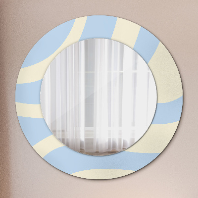 Oglinda rotunda rama cu imprimeu Forma abstractă