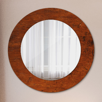 Oglinda rotunda imprimata Lemn natural