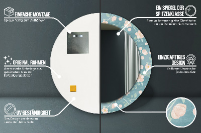 Oglinda rotunda imprimata Model floral