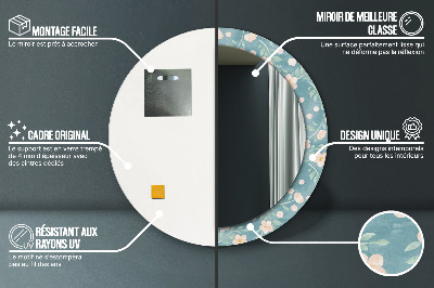 Oglinda rotunda imprimata Model floral