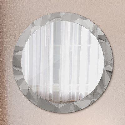 Oglinda cu decor rotunda Cristal alb abstract