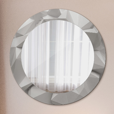 Oglinda cu decor rotunda Cristal alb abstract