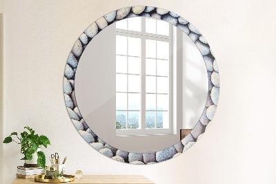 Oglinda rotunda imprimata Roată de pietre de mare