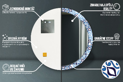 Oglinda rotunda imprimata Model de arabă albastră