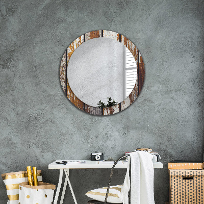 Oglinda cu decor rotunda Lemn întunecat vintage