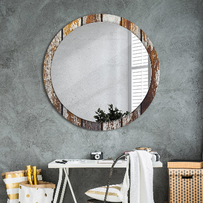 Oglinda cu decor rotunda Lemn întunecat vintage