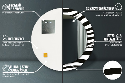 Oglinda rotunda rama cu imprimeu Valul abstract