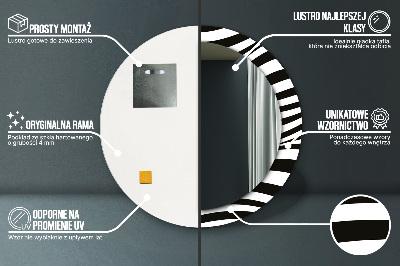 Oglinda rotunda rama cu imprimeu Valul abstract