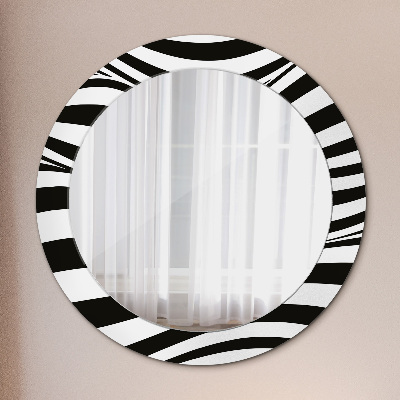 Oglinda rotunda rama cu imprimeu Valul abstract