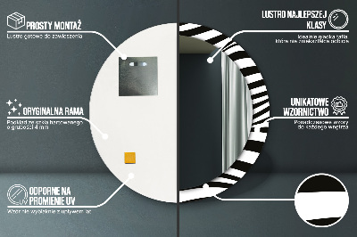 Oglinda rotunda rama cu imprimeu Valul abstract