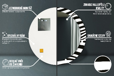Oglinda rotunda rama cu imprimeu Valul abstract