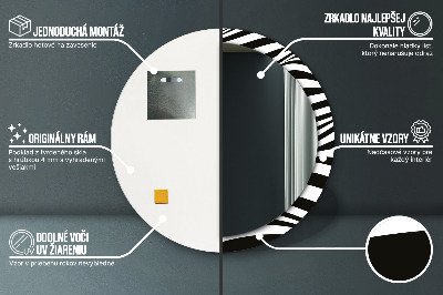 Oglinda rotunda rama cu imprimeu Valul abstract