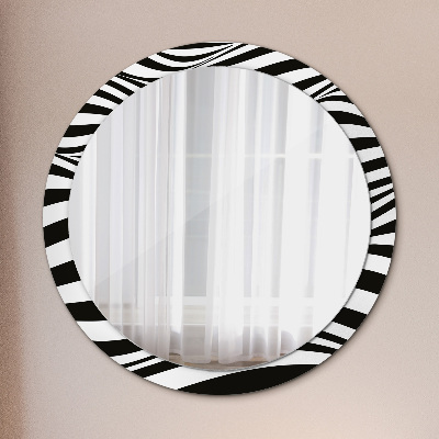 Oglinda rotunda rama cu imprimeu Valul abstract