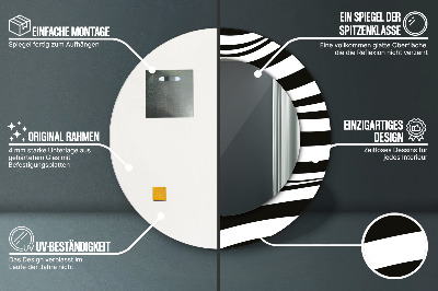 Oglinda rotunda rama cu imprimeu Valul abstract