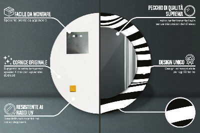 Oglinda rotunda rama cu imprimeu Valul abstract