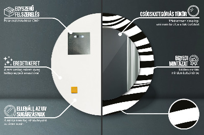 Oglinda rotunda rama cu imprimeu Valul abstract