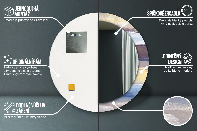 Oglinda rotunda rama cu imprimeu Imagine abstractă