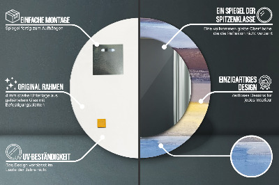 Oglinda rotunda rama cu imprimeu Imagine abstractă