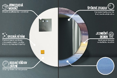 Oglinda rotunda rama cu imprimeu Imagine abstractă