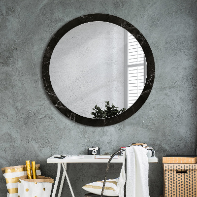 Oglinda rotunda rama cu imprimeu Piatră de marmură