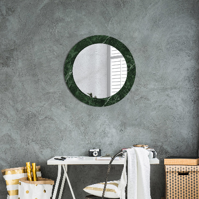 Oglinda rotunda imprimata Marmură verde
