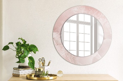Oglinda rotunda imprimata Piatră roz