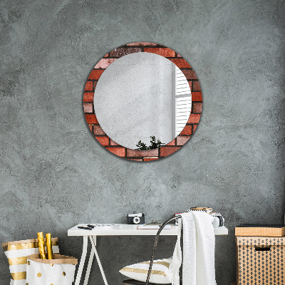 Decoratiuni perete cu oglinda Caramida rosie