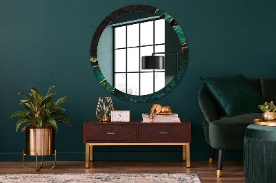 Oglinda cu decor rotunda Green de marmură