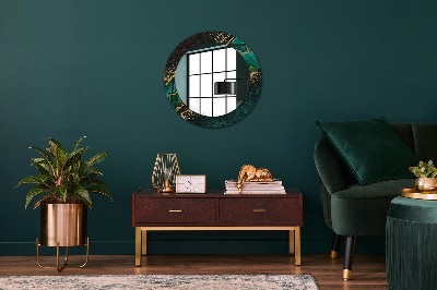 Oglinda cu decor rotunda Green de marmură