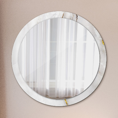 Oglinda cu decor rotunda Marmură strălucitoare