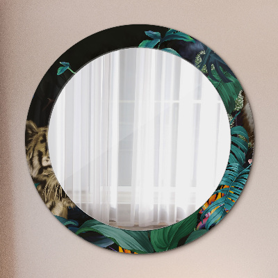Oglinda rotunda rama cu imprimeu Pădure în junglă