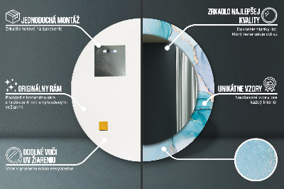 Oglinda rotunda rama cu imprimeu Fluid abstract