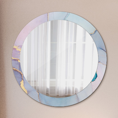 Oglinda rotunda rama cu imprimeu Fluid abstract