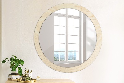 Oglinda rotunda rama cu imprimeu Textura lemnului