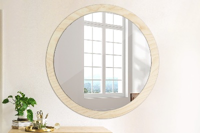 Oglinda rotunda rama cu imprimeu Textura lemnului